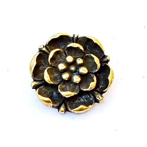 Tudor rose belt fitting (set of 5 pieces), silvered bronze
