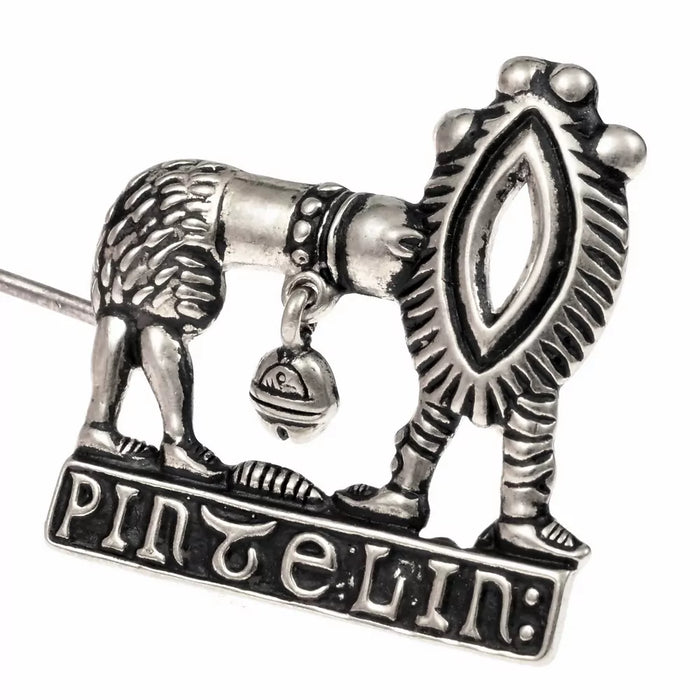 Medieval badge phallus and vulva, silvered bronze