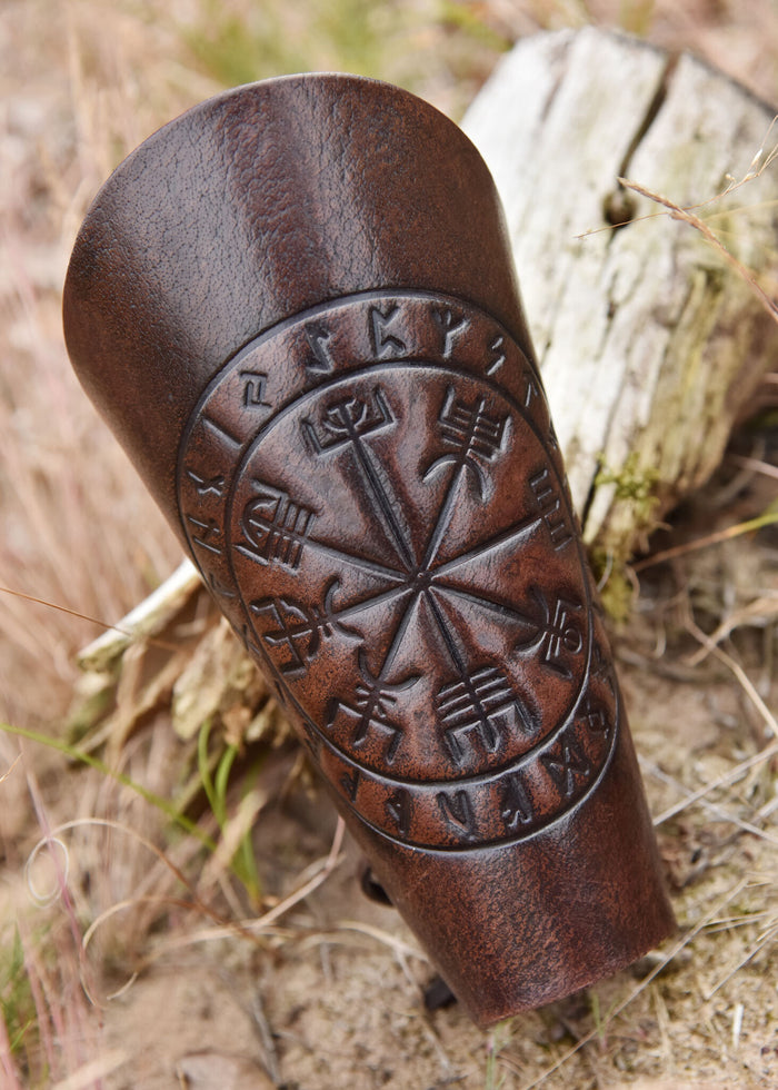 Vegvisir leather bracers, underarm guards
