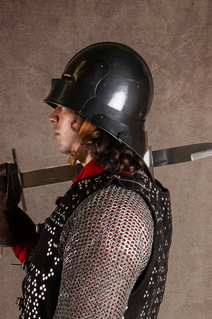 15th century sallet, black, 1.6 mm