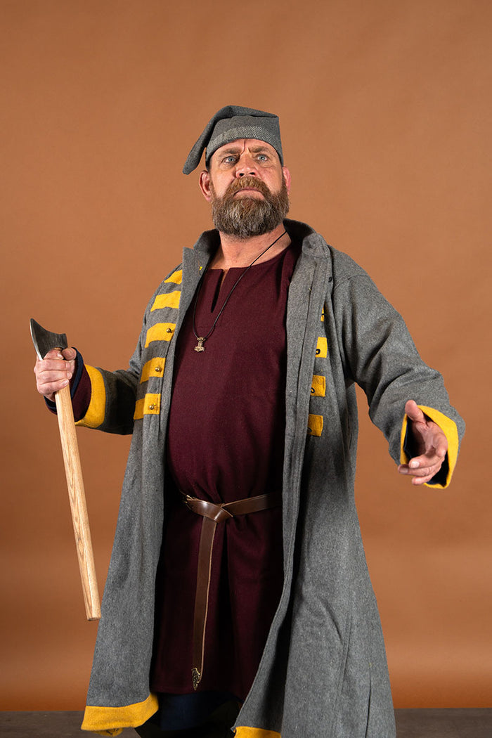 Rusvik Viking kaftan Bartosz, yellow/gray, wool blend
