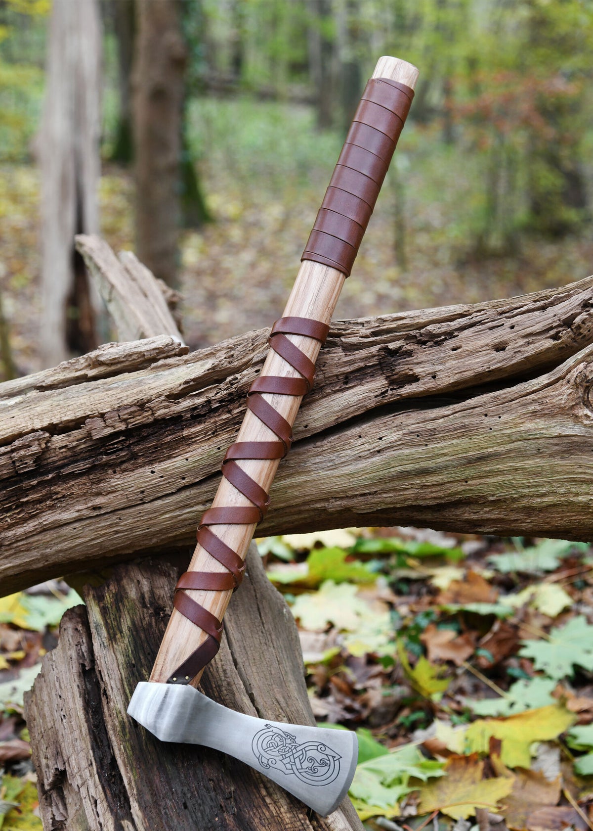 Viking axe, type A, engraved, semi-sharp