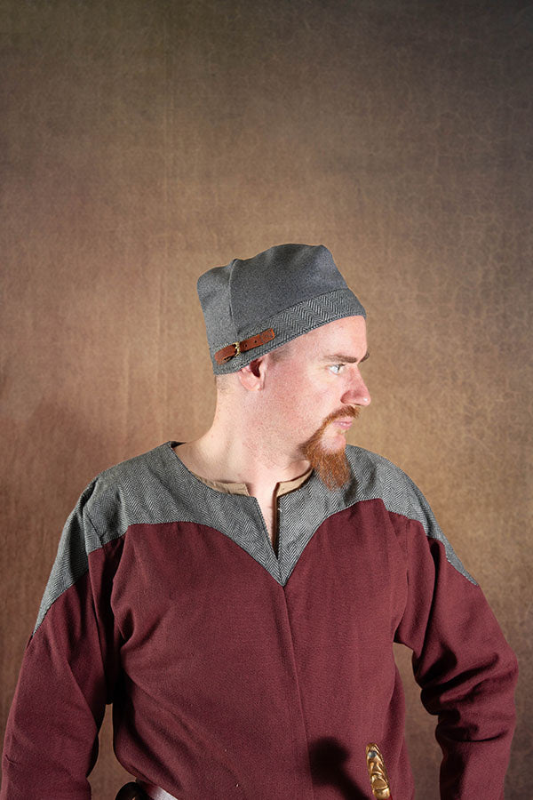 Viking hat Toki, grey, wool mix