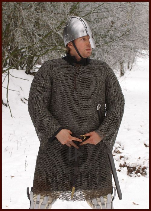 Hauberk, gemischt, Flachringe, Rundnieten, 6 mm