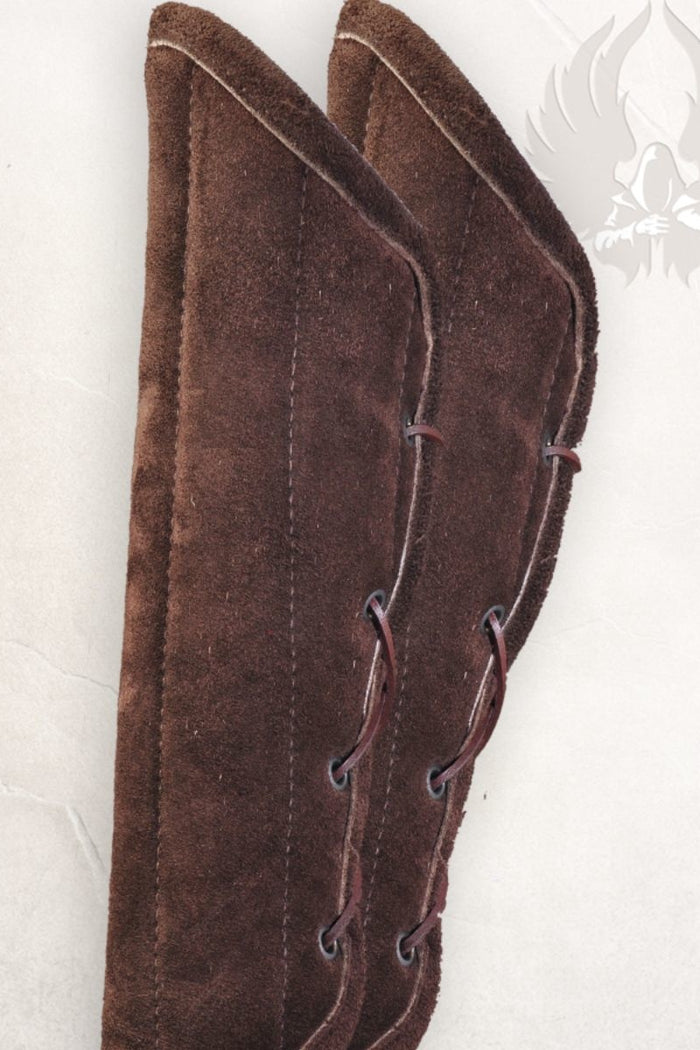 Gambeson arm protectors Leopold suede leather brown
