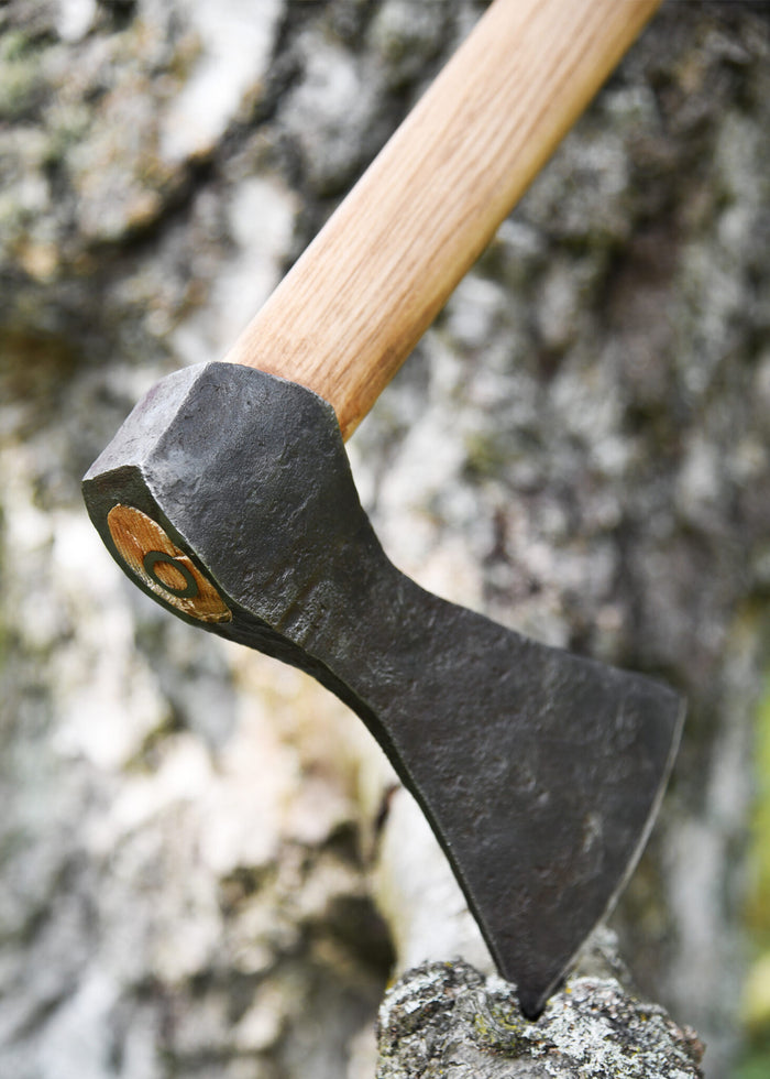 Viking axe, hand-forged steel, type A, semi-sharp