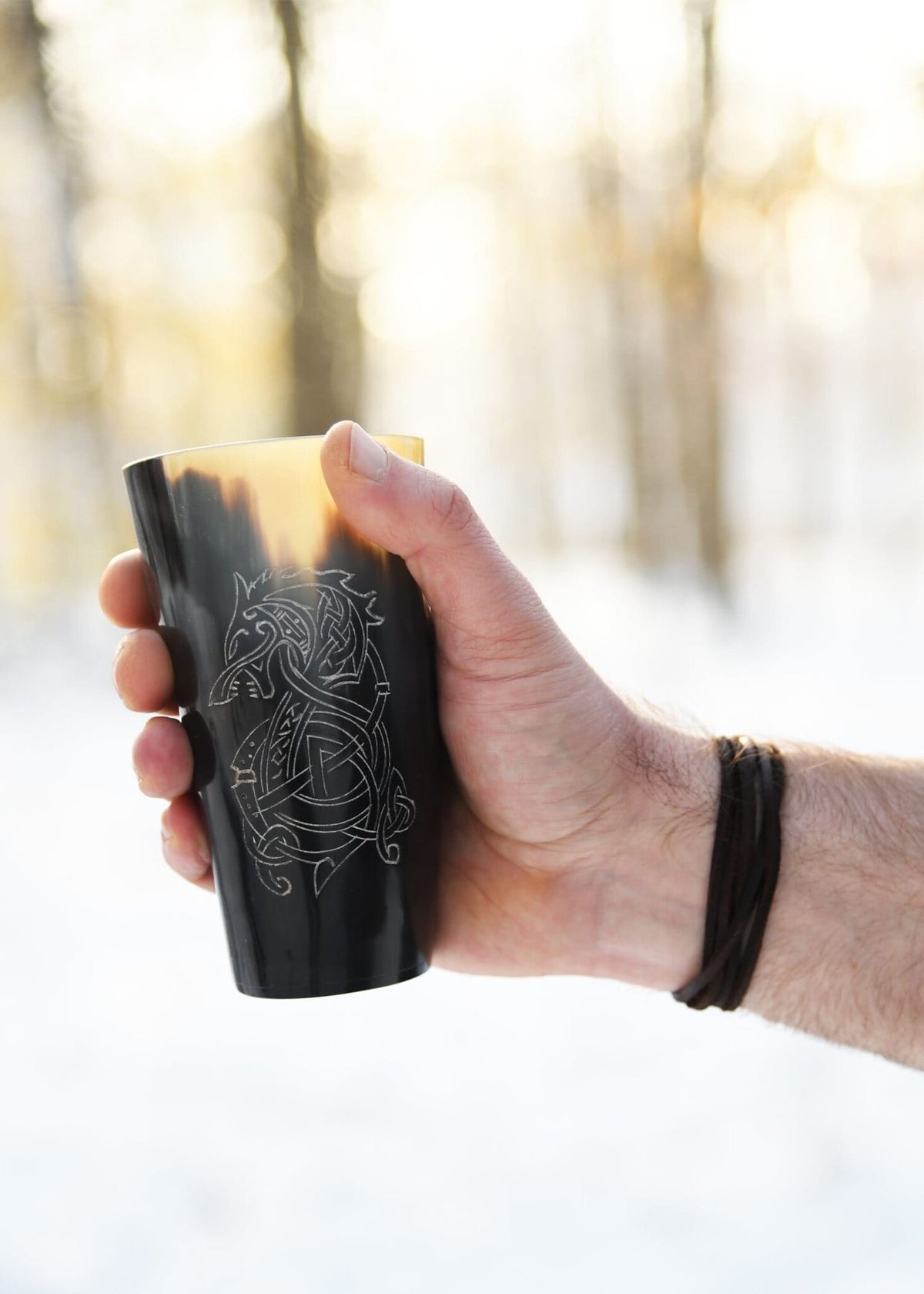 Horn drinking cup Fenrir, 100-200 ml