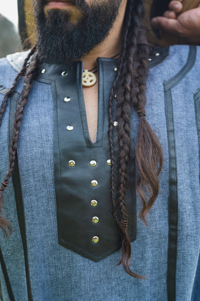 Tunica vichinga Rollo, blu-grigio