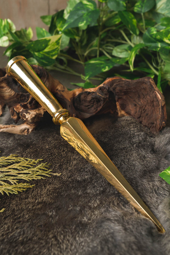 Brass spearhead, blunt (battle-ready)