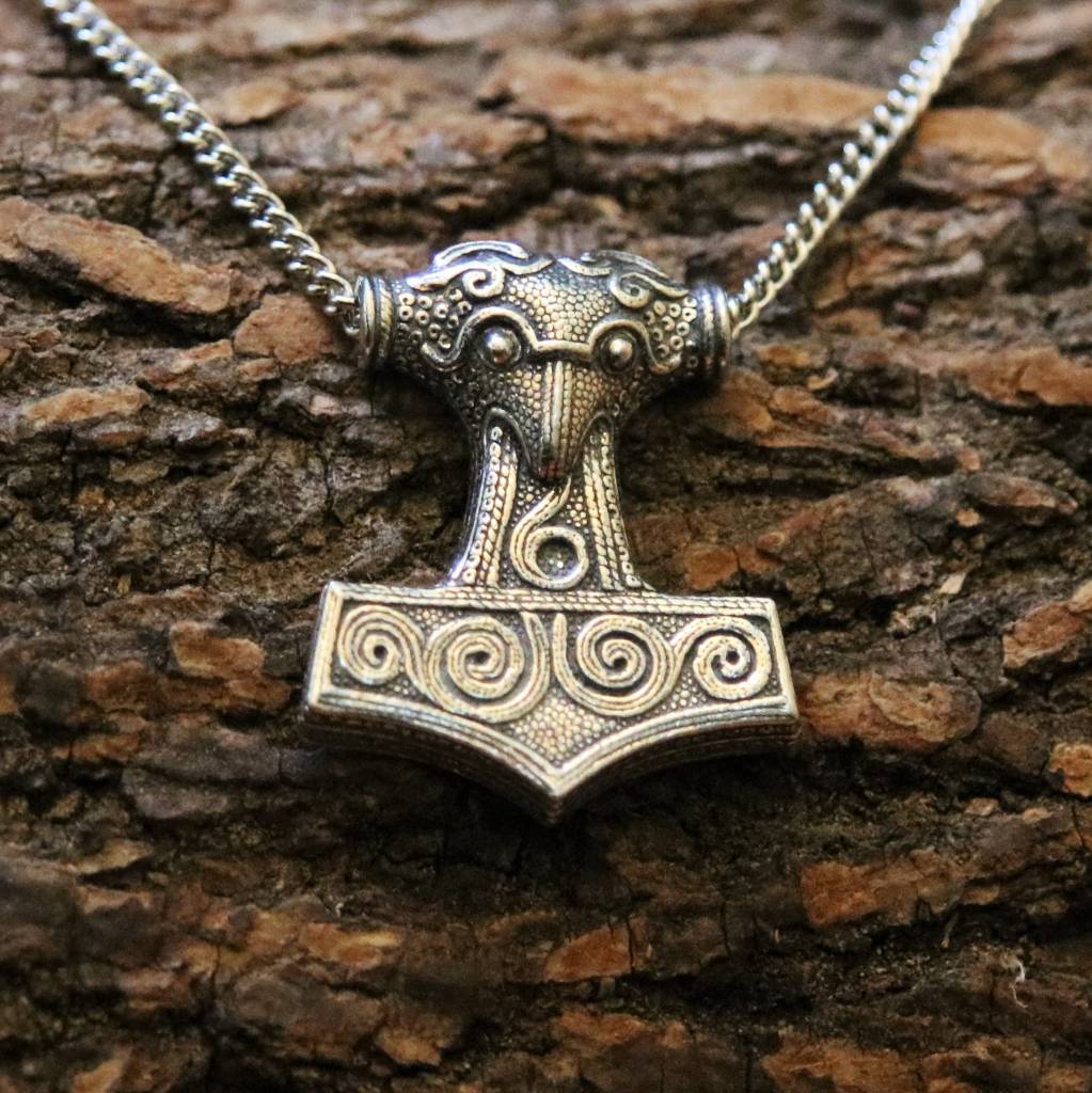 Skane Thor's hammer with necklace, pewter