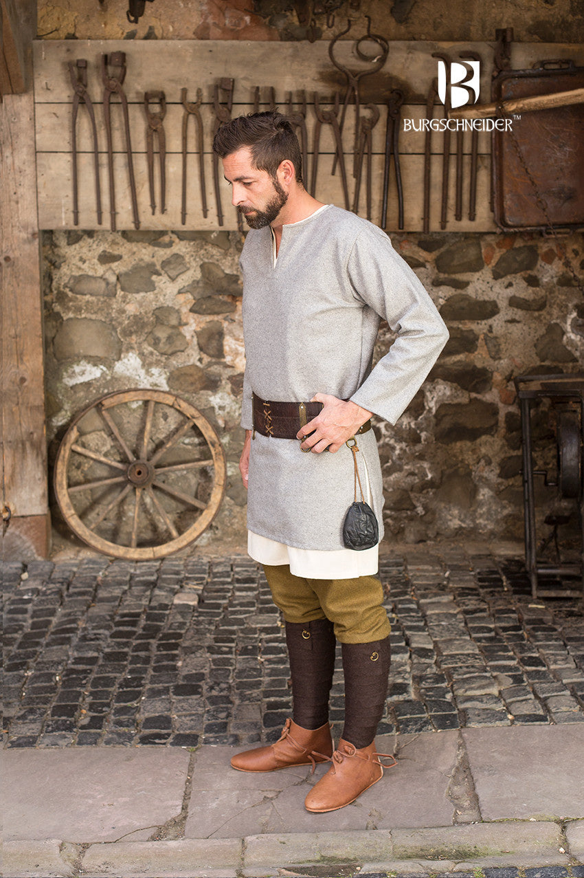 Viking tunic Lodin, gray, wool blend