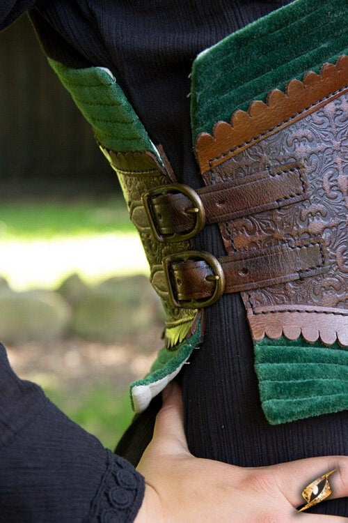 Leather corset margot, green