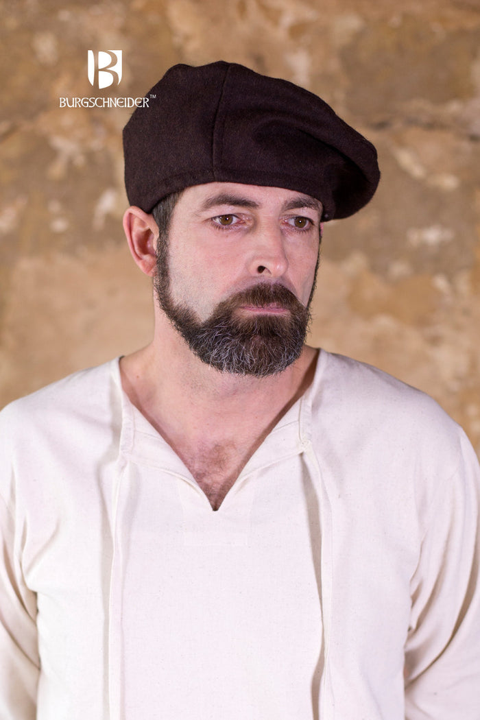 Beret Harald, brown, wool blend