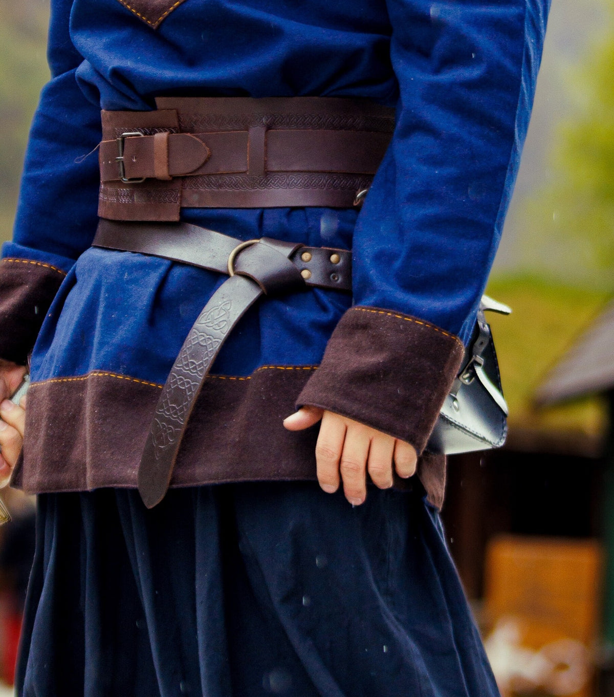 Viking tunic Roland, wool blend, blue