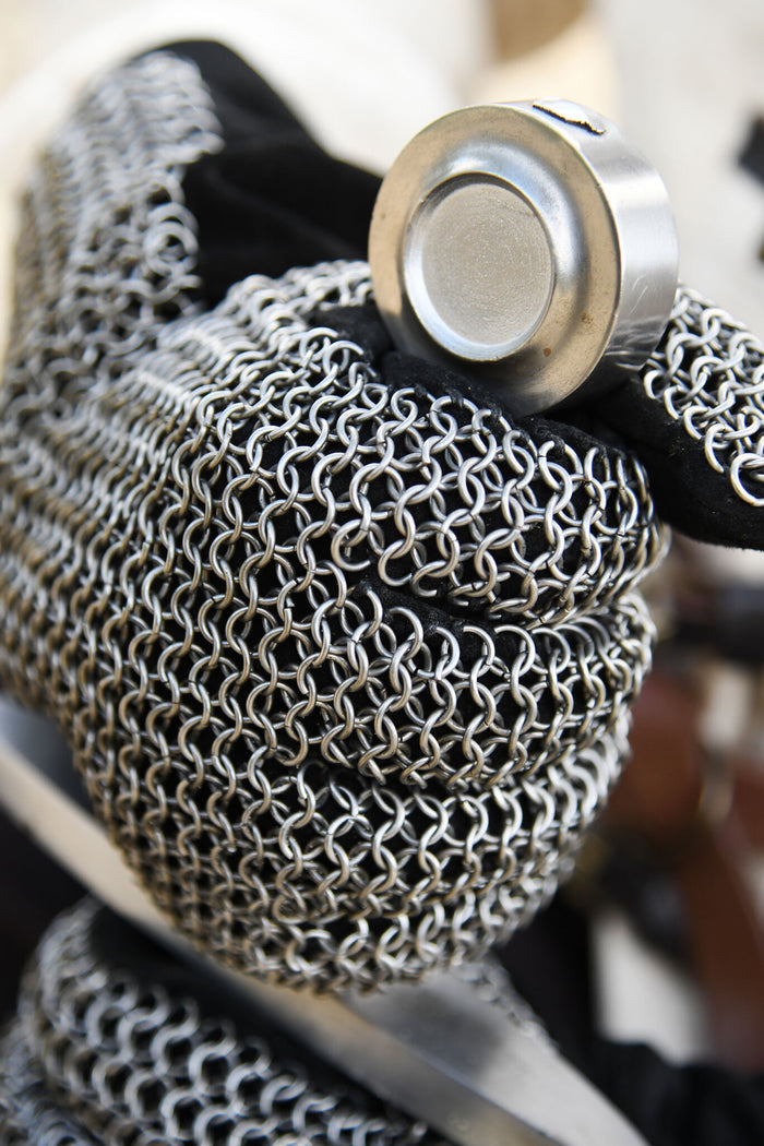 Chain mail gloves, zinc-plated, 6 mm