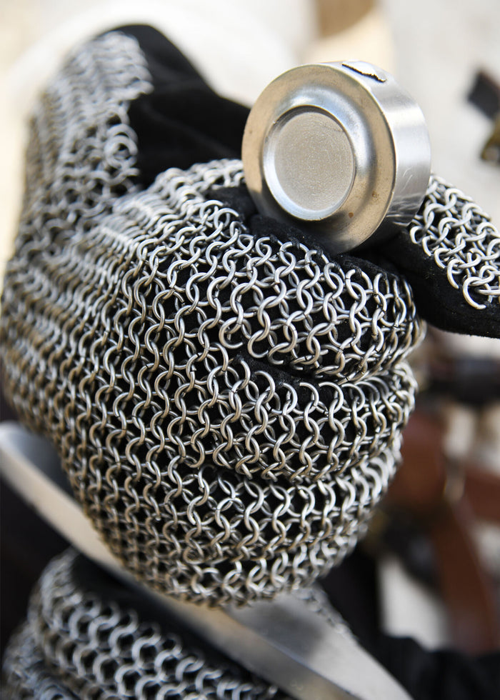 Chain mail gloves, zinc-plated, 6 mm
