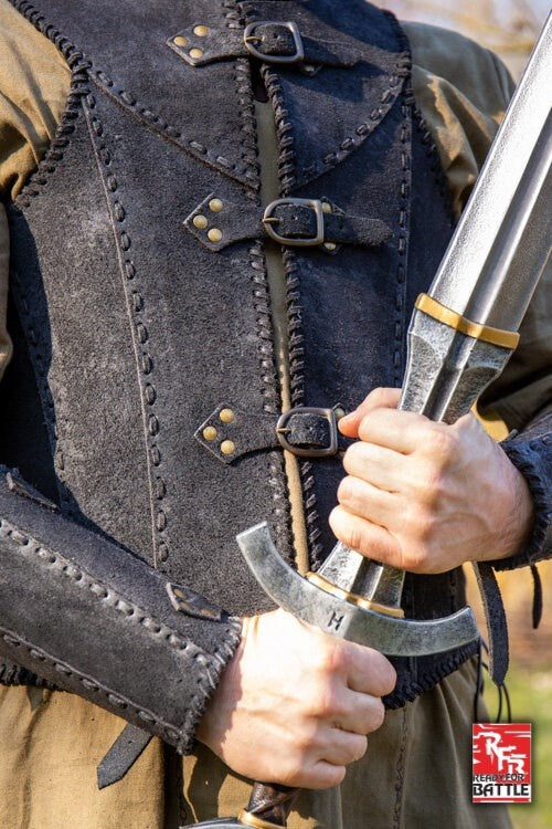 Brigandine with belts, black