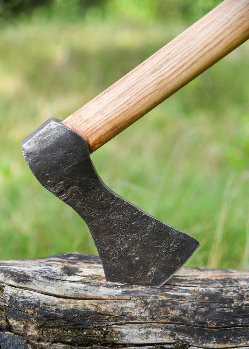Hacha vikinga de acero forjado a mano, tipo A, semi-afilada