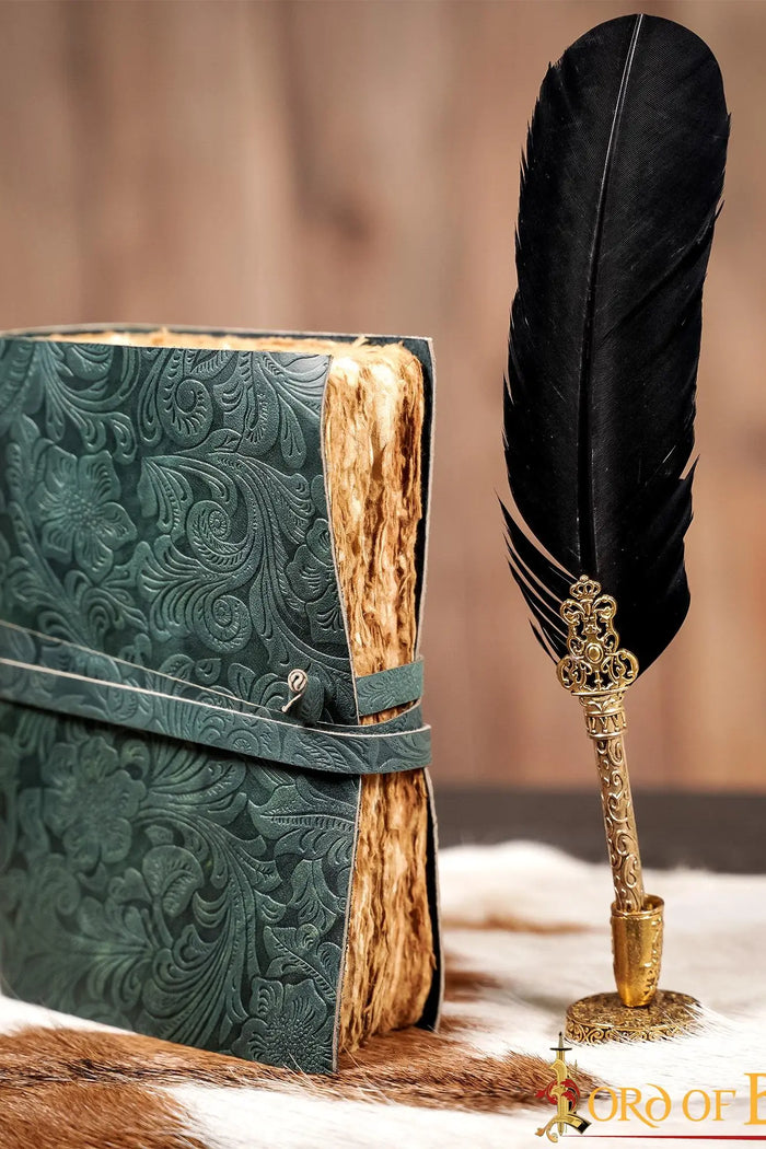 Leather journal fantasy, green