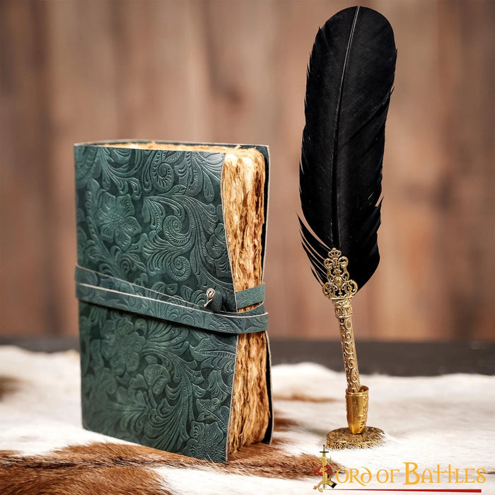 Leather journal fantasy, green