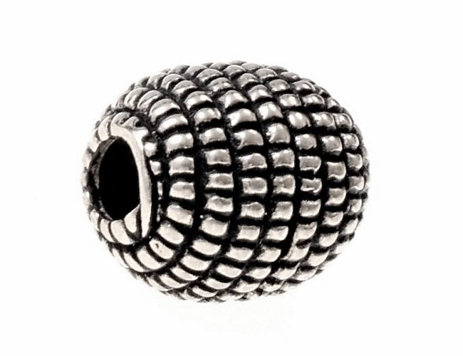 Viking beard bead Rusvik, silvered bronze