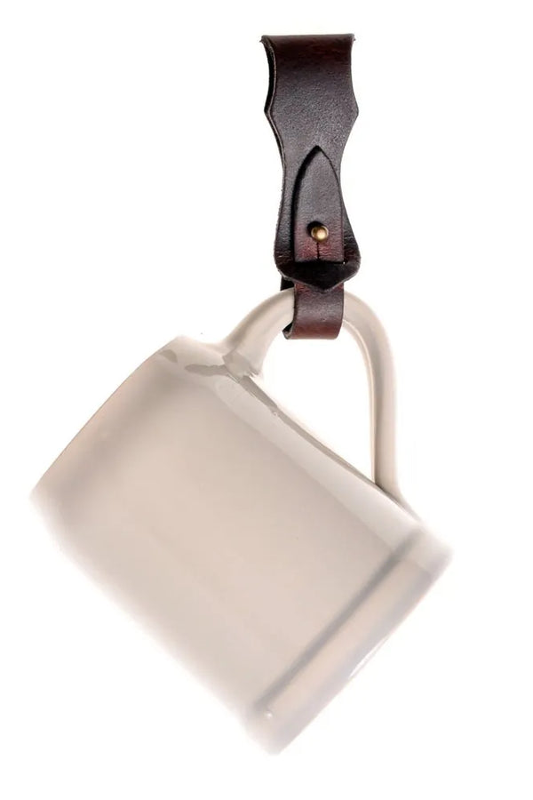 Leather beer mug holder, black