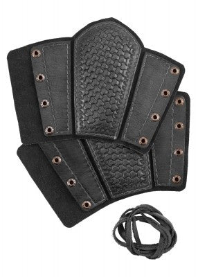 Leather bracers Drogon, forearm guards, black