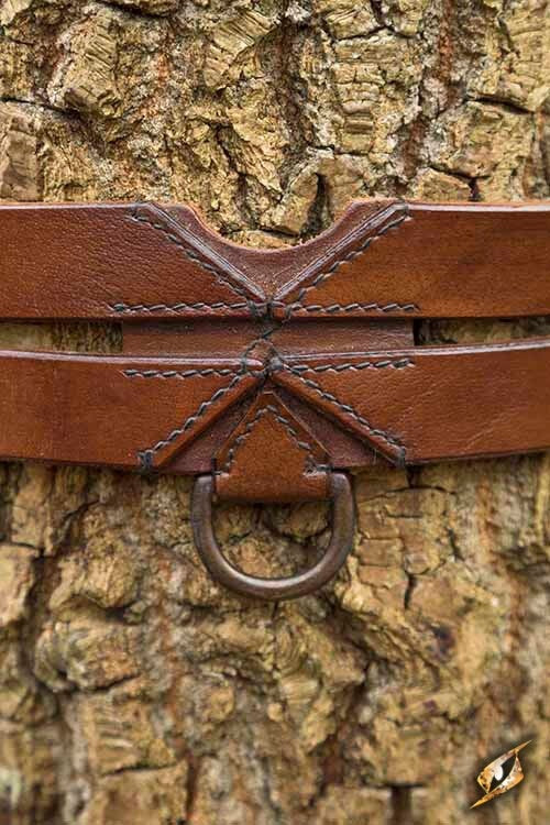 Twin X-belt, brown, 110 cm