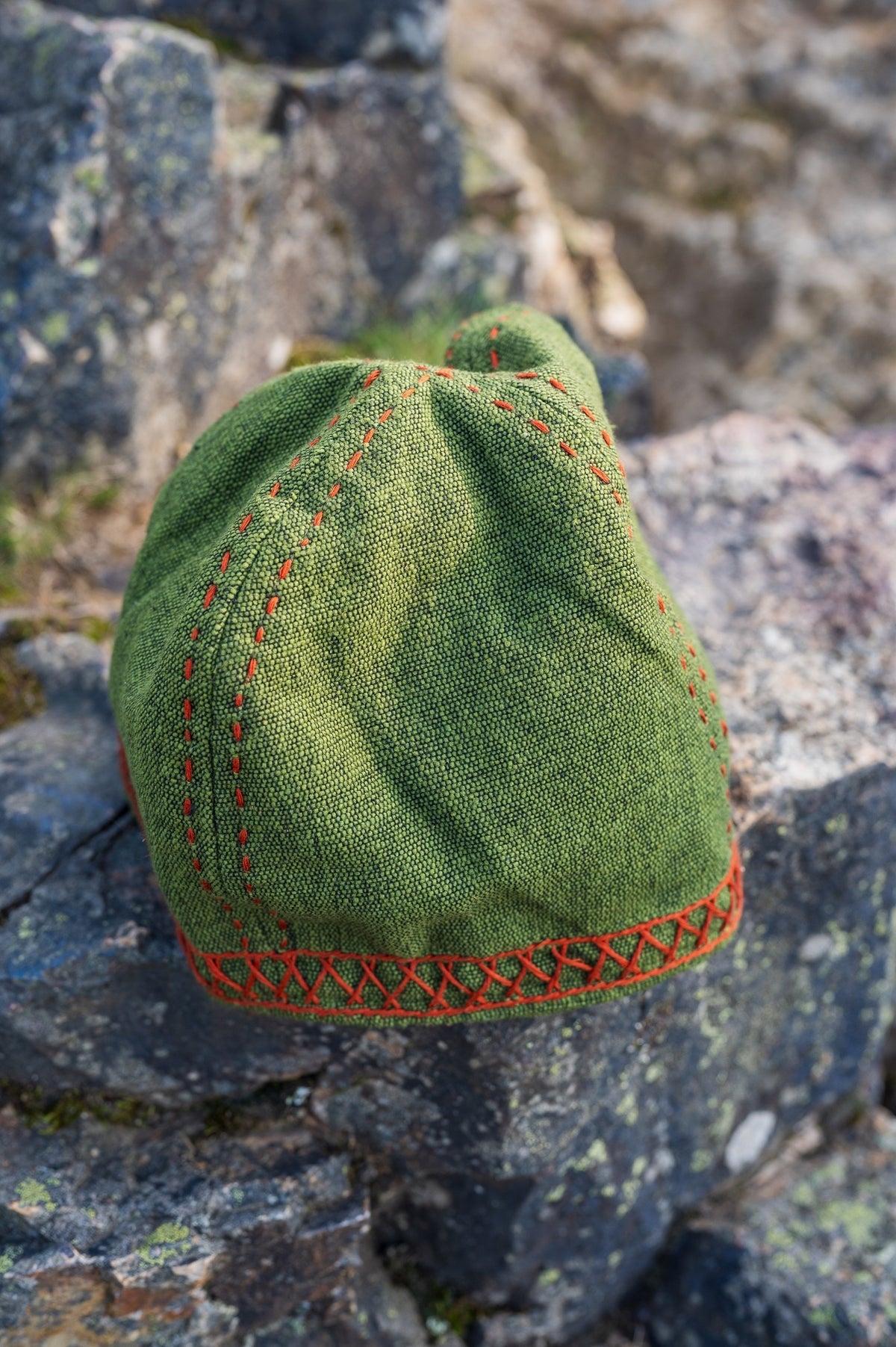 Embroidered Viking hat Ulf, green