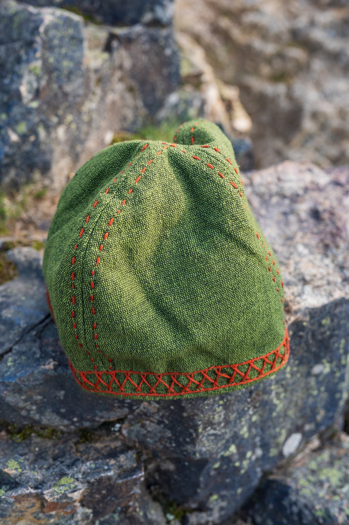 Embroidered Viking hat Ulf, green