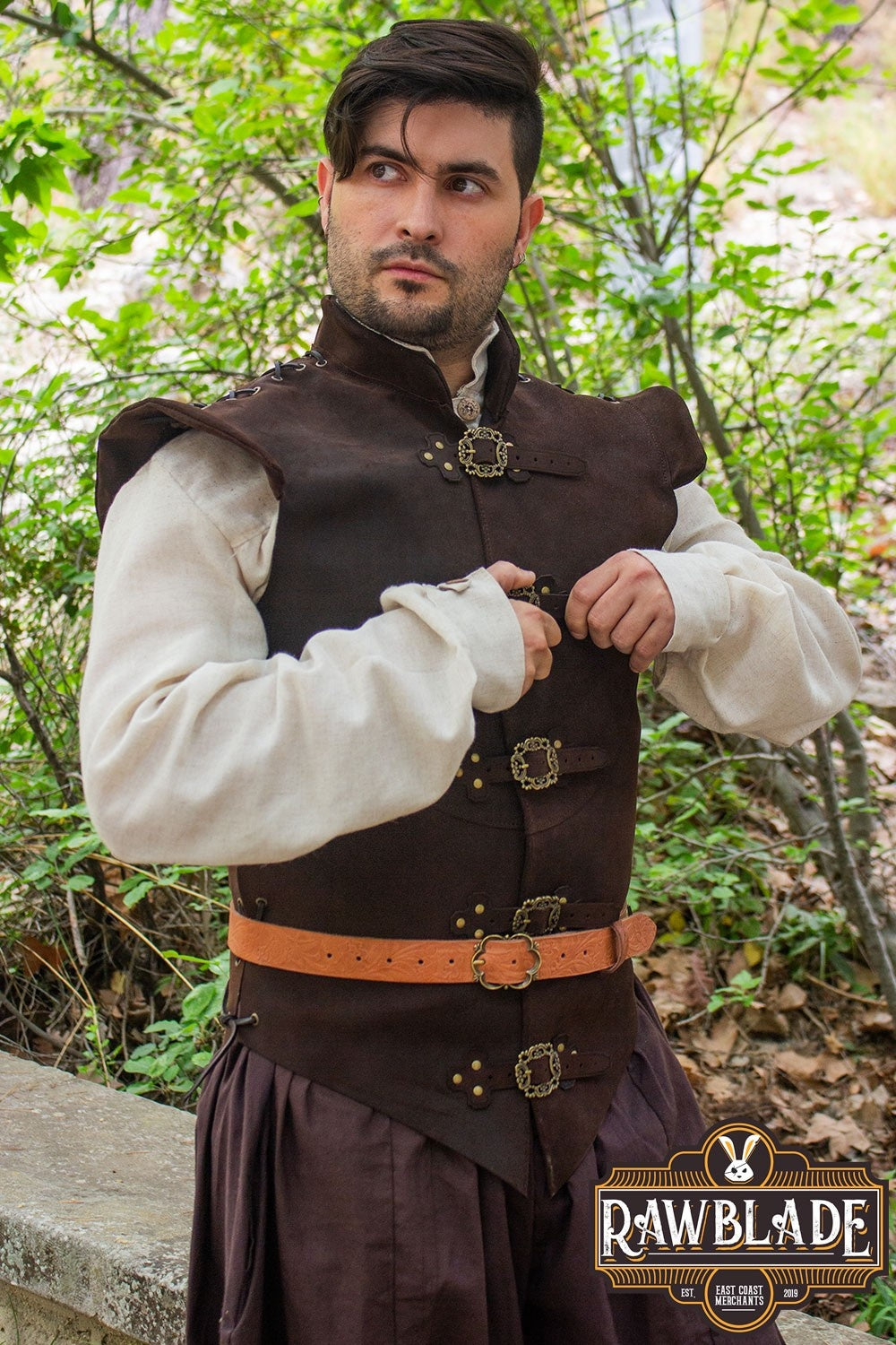 Diego Leather Jerkin, brown