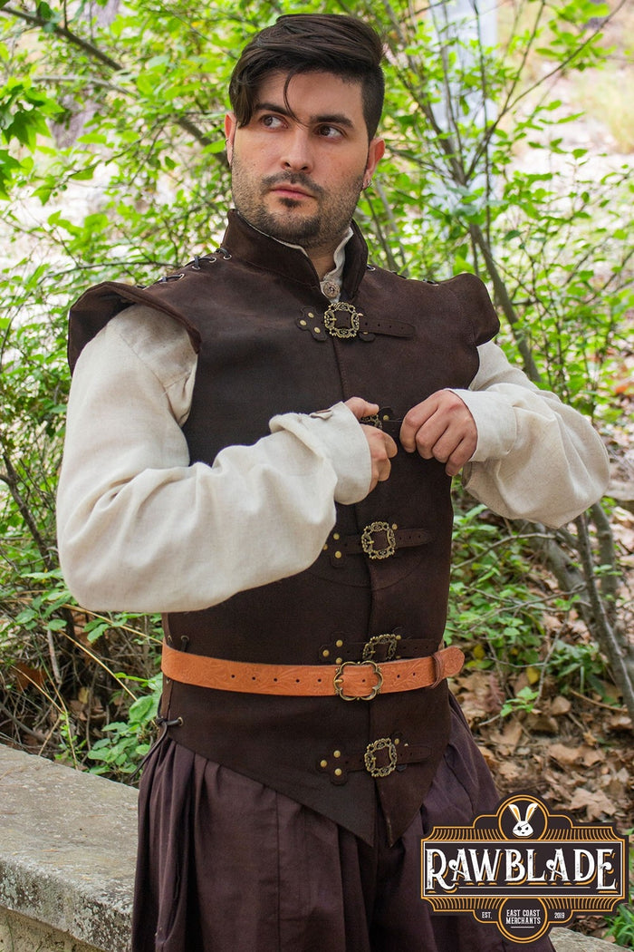 Diego Leather Jerkin, brown