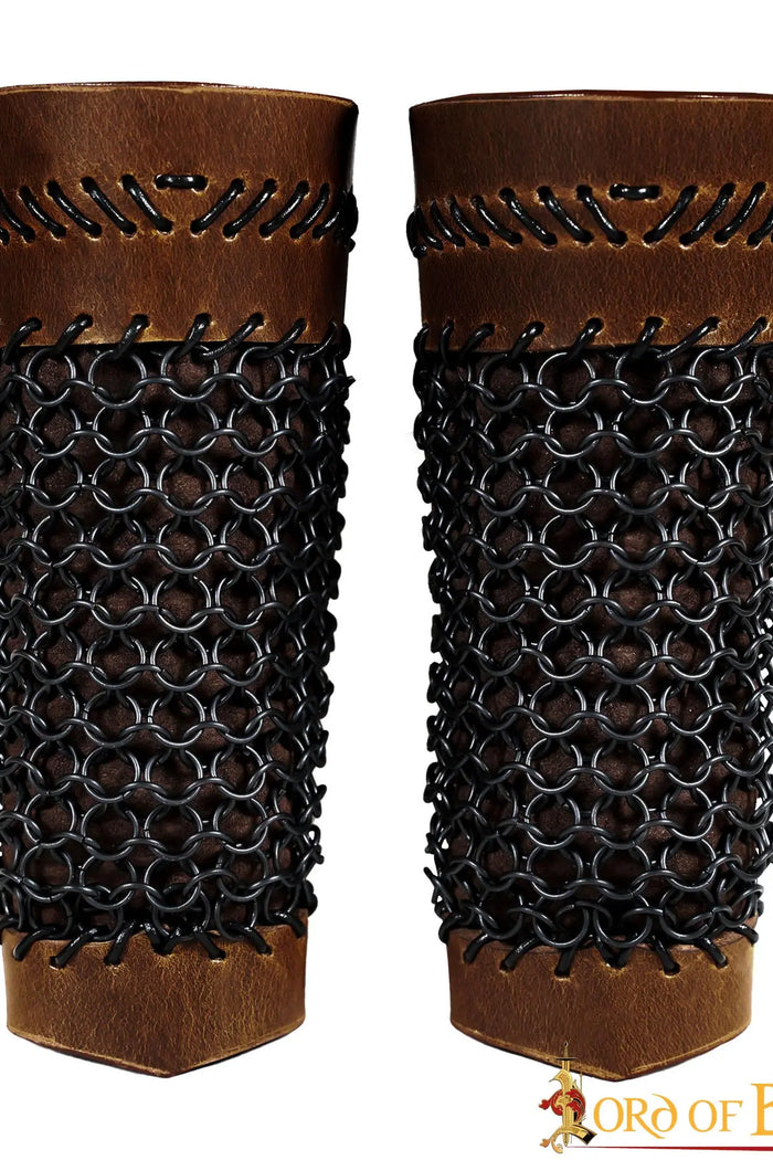 Leather monster hunter bracers with chainmail