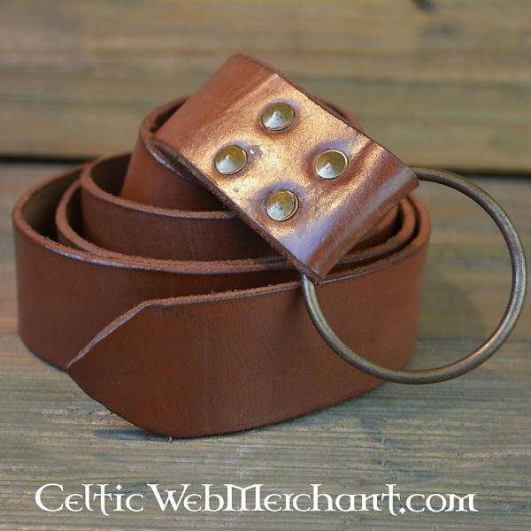 Bælte med ringlukning, 150 cm, brun