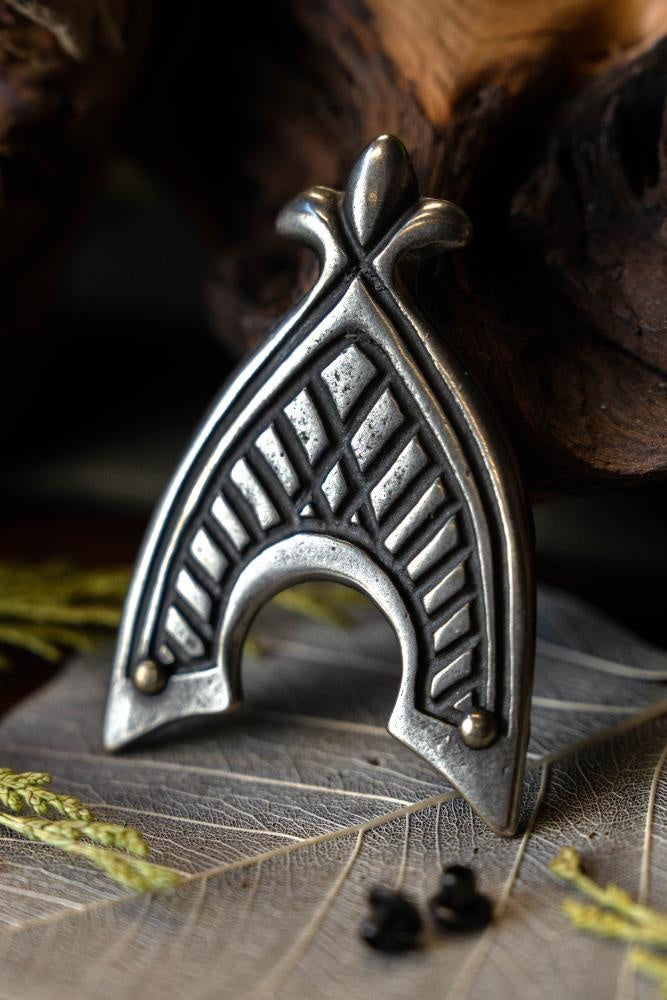 Medieval belt end 4.5 cm, silvered