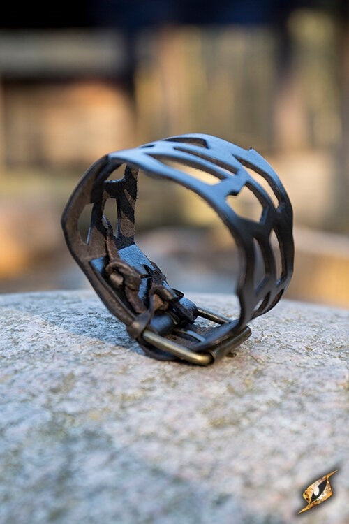 Filigree bracelet, leather