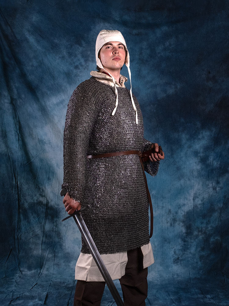 Hauberk, gemischt, flache Ringe, runde Nieten, 8 mm