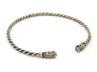 Viking torque with dragon heads, silvered bronze