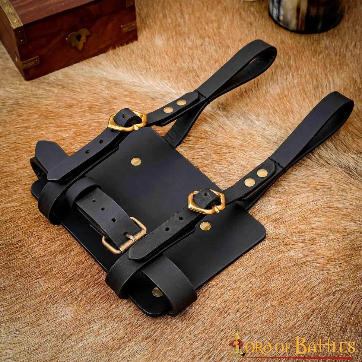 Leather diary holder for belt, black