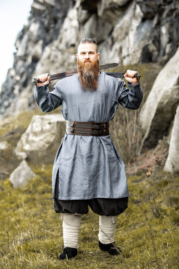 Thorsberg tunic Germanic, linen, blue-gray