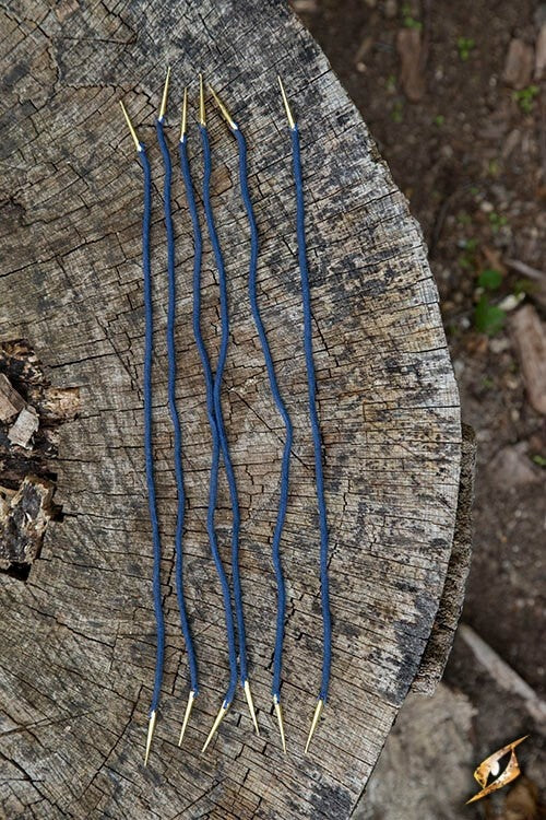Tie laces with aiglets, set of 6, blue