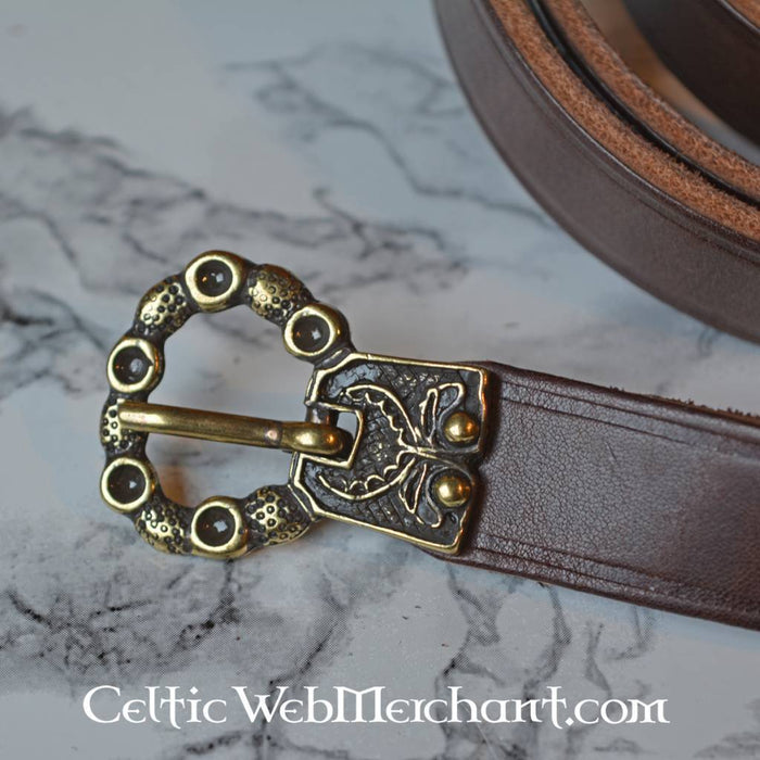 15th century belt London, silvered, 165 cm, brown