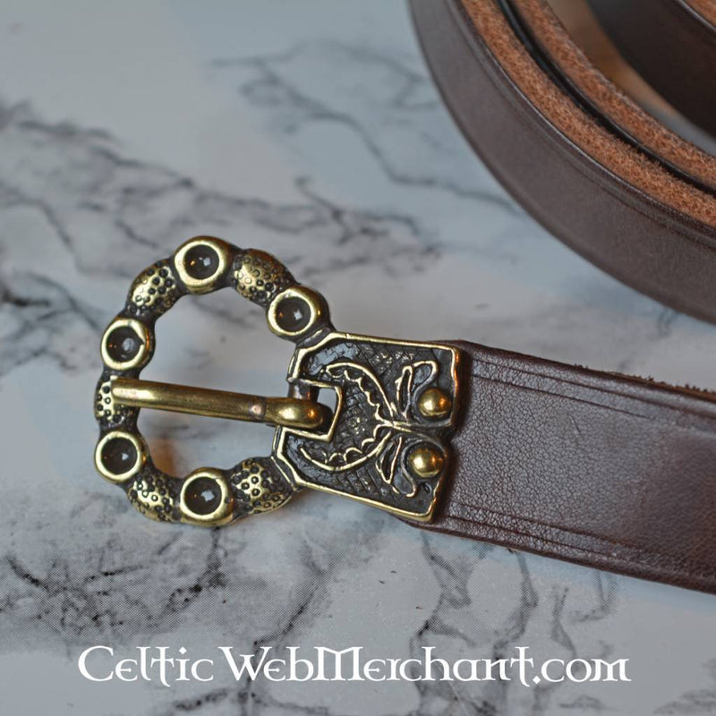 15e eeuwse gordel Londen, verzilverd, 165 cm, bruin