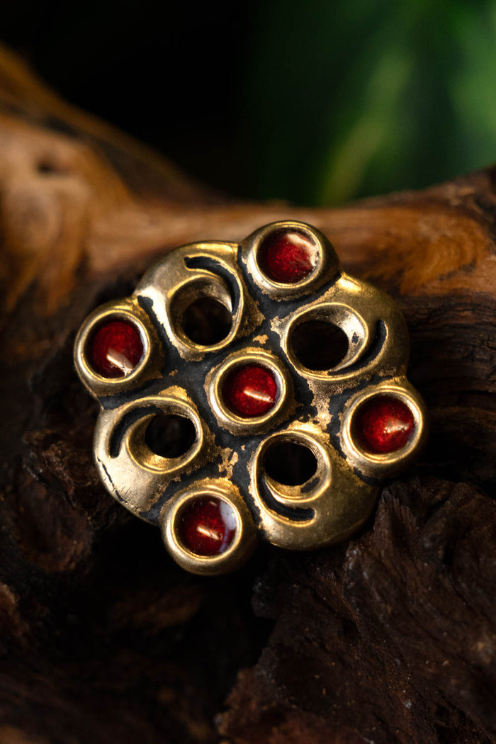 Merovingian cloisonne brooch, bronze