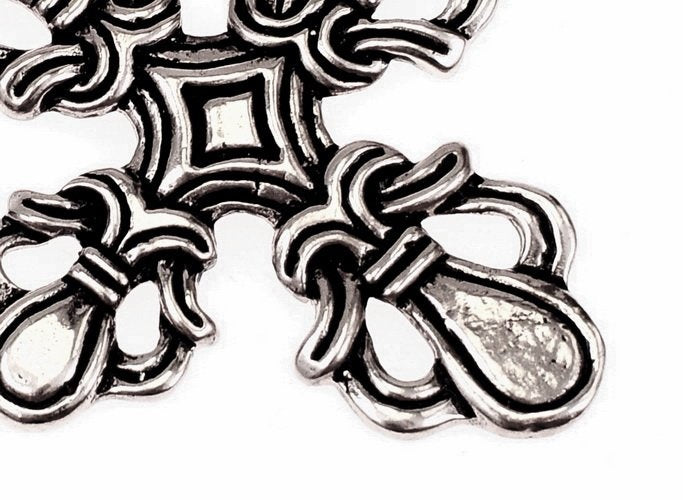 Wikingerkreuz im Ringerikestil, versilberte Bronze