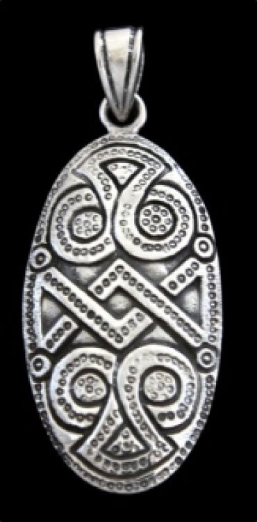 Shield pendant, sterling silver