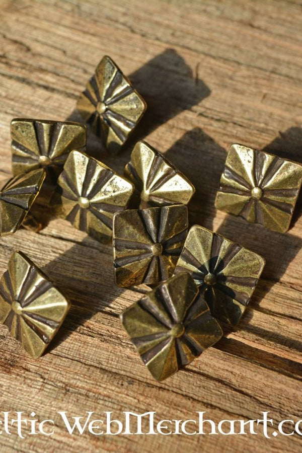 Medieval belt fittings set of 5 pieces (1500-1600), silvered bronze