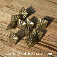 Medieval belt fittings set of 5 pieces (1500-1600), silvered bronze