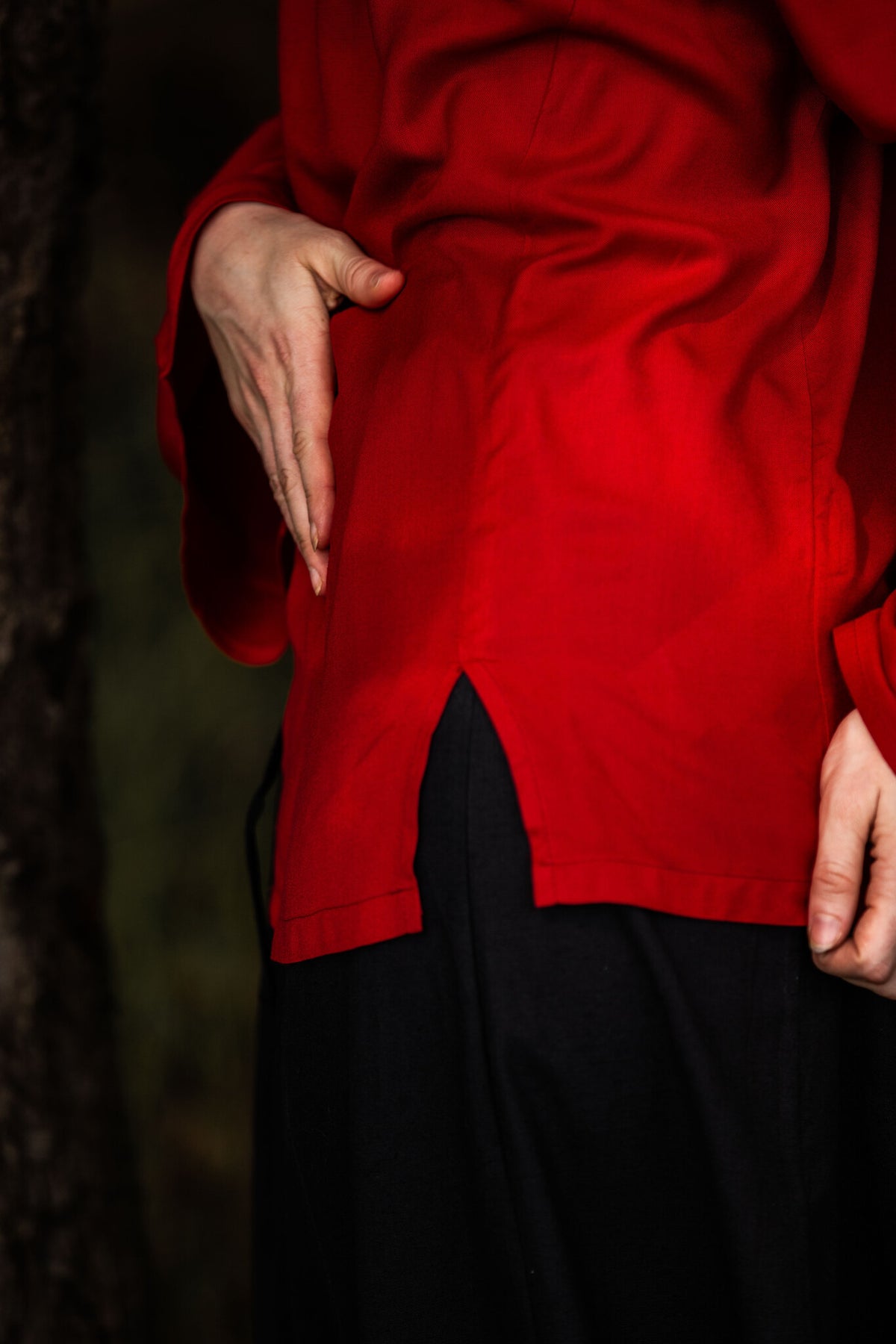 Baroque blouse, red