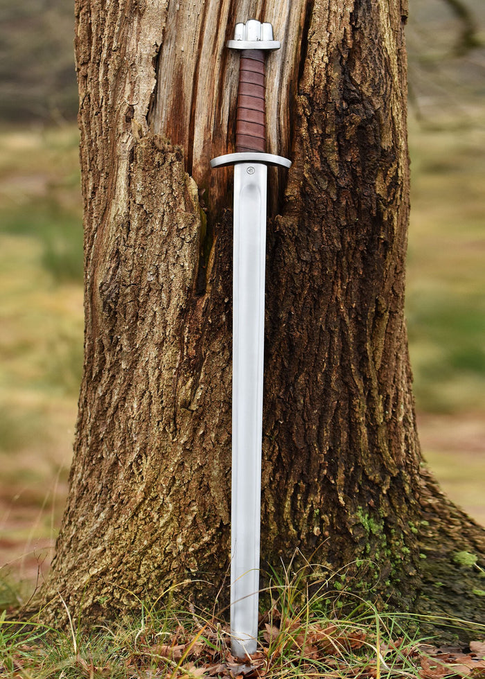 Viking sword with lobed pommel, long, blunt (battle-ready)